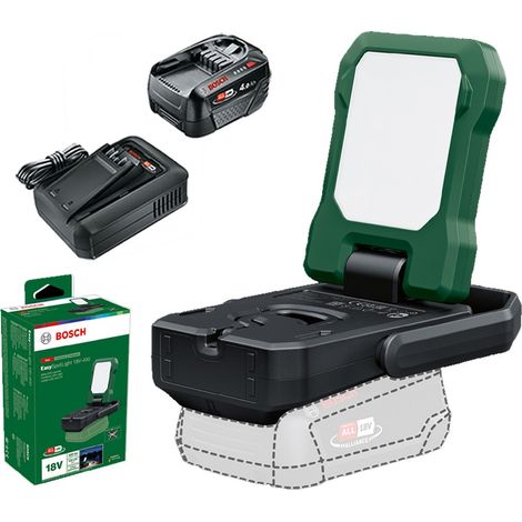 Bosch 06039A1200 Cordless 18v LED Light EasySpotLight 18V-400 USB 4AH Battery