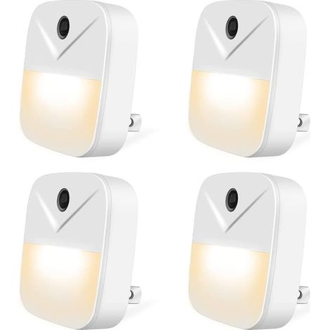 Ecleanfy - Veilleuse murale intelligente à brancher avec 4 ampoules automatiques (allumage et extinction). (1/5)
