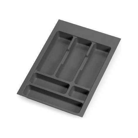 Emuca Cubertero Optima para cajón Universal, módulo 400mm, Plástico, Gris antracita