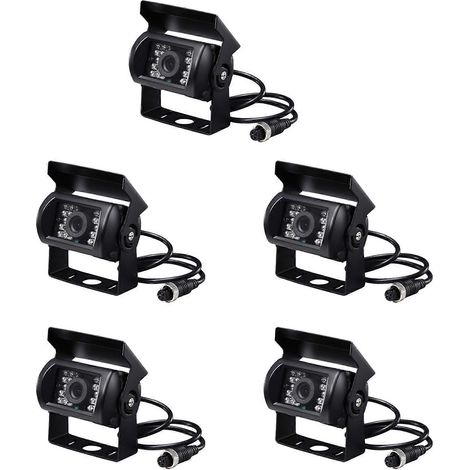 5X Aviation Head Auto-Rückfahrkamera-Upgrade 700TVL CCD 18 IR-LEDs Rückfahrkamera 12/24V für LKW, Wohnwagen, Bus (1/5)
