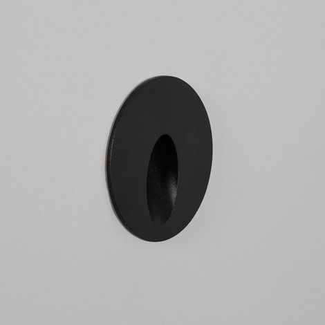 Segnapasso per Esterni LED 3W da Incasso a Parete Circolare  Nero Boiler 4000K Bianco Naturale