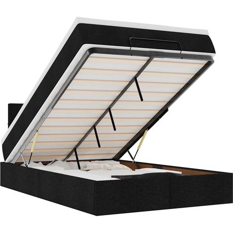 Maison Exclusive - Pouf Letto con Materasso e LED Nero 120x190 cm in Tessuto