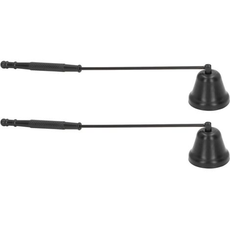 Éteignoir à Bougie en Métal Noir avec Long Manche et Forme de Cloche - 2 Pièces, Outil d'Extinction de Mèche (1/5)