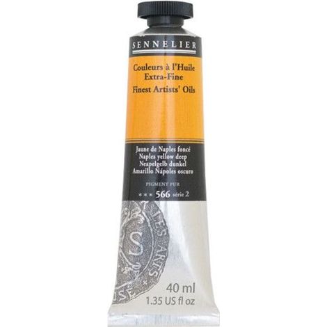 Couleurs à l'huile - Sennelier - Jaune de Naples Profond - 40ml - Pigments naturels - Finition satinée