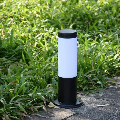 Paletto luminoso da giardino impermeabile per esterni, per vialetti e vialetti d'accesso. Paletto luminoso in acciaio inox grigio urbano da 30 W. Lanterna moderna per passaggi.
