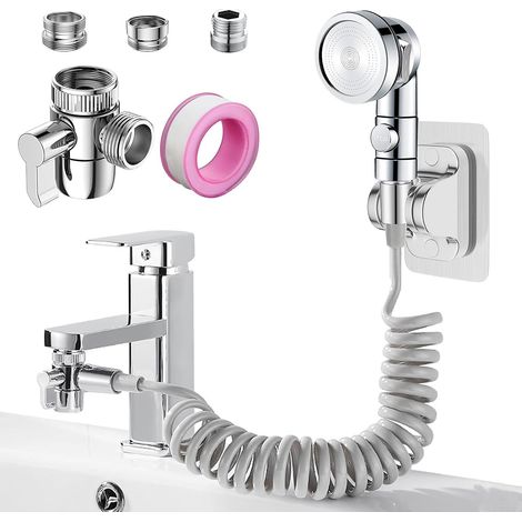 Ensemble Douchette Lavabo Salle de Bain Pommeau Douche Tuyau de 3M (1/5)