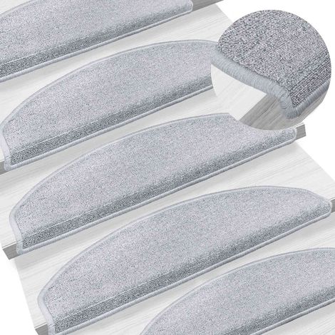 Maison Exclusive - Tappetini per scale autoadesivi 15 pcs Grigio Chiaro