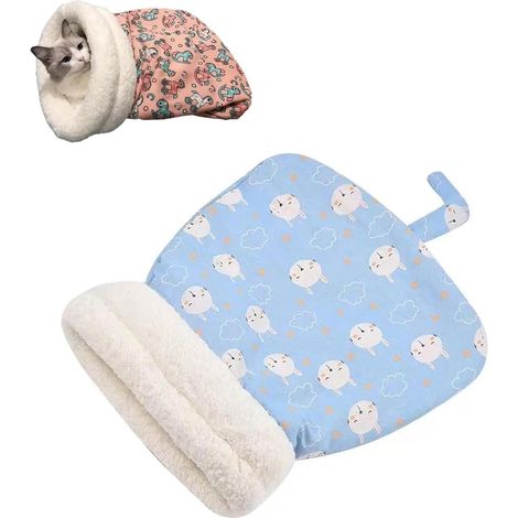 Sac de couchage pour chat, sac de couchage d'intérieur pour chat, lit confortable pour chats, lit pour chat doux, moelleux et lavable, couverture d'intérieur pour chat (D).