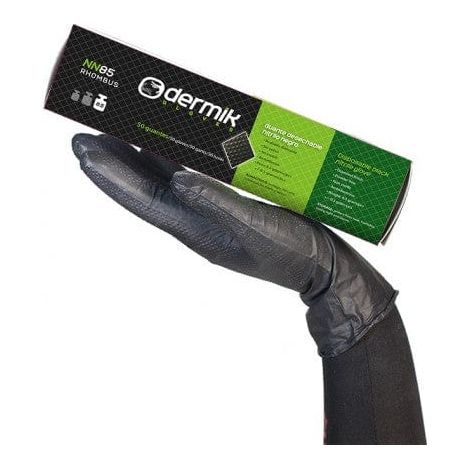 GUANTE DESECHABLE NITRILO ACABADO DIAMANTE NEGRO TALLA M-L DISPENSADOR 50unds