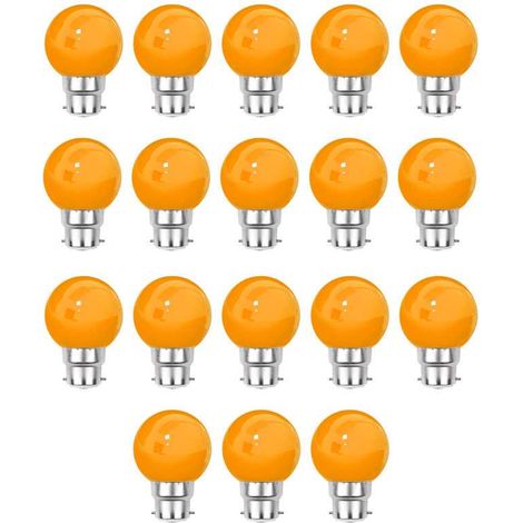 Lot de 18 ampoules LED Orange B22 Incassables - Guirlandes guinguette - Culot baïonnette (1/5)