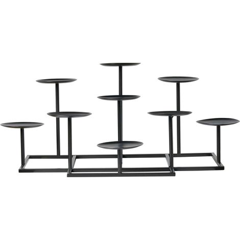 Portacandele con struttura in metallo 23 cm Nero Lamego