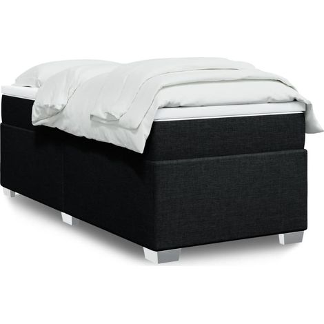Boxspringbett mit Matratze Schwarz 90x200 cm Stoff (1/5)