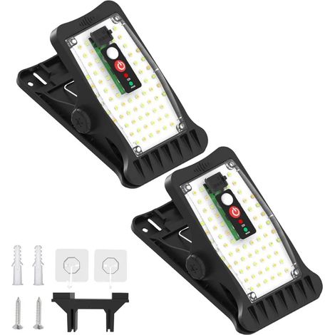 Dos luces solares para exteriores, con clip y sensores de movimiento. (1/5)
