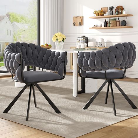 sedia sala da pranzo grigia velluto ergonomica moderna OKMYHOME (1/4)