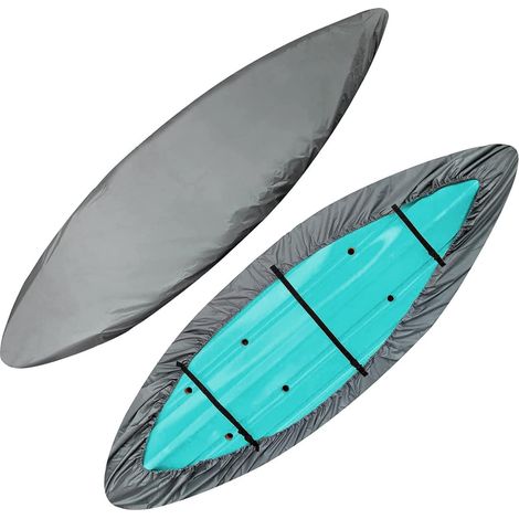 Kajakabdeckung, wasserdichte Aufbewahrungshülle für Kajak und Kanu, Kajak- und Kanuabdeckung mit UV-Schutz und staubdichter, wasserdichter 420D Oxford-Gewebe (1/4)