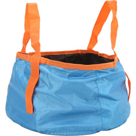Rundes, robustes und verschleißfestes, faltbares Outdoor-Waschbecken, zuverlässig und tragbar für Reisen und Camping (blau) (1/5)