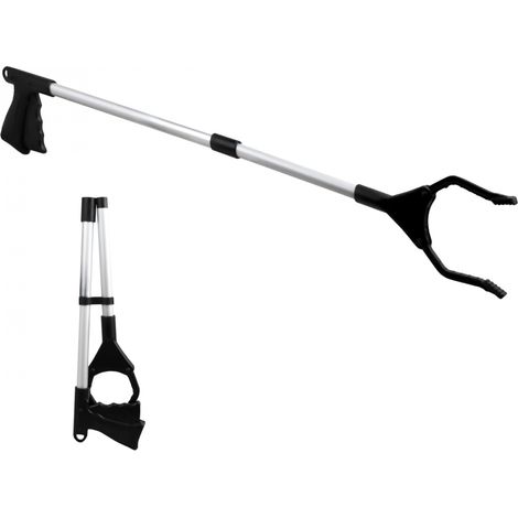 Pince à déchets, ramasse objets, avec embouts magnétiques - Pliable - Noir - Linxor (1/5)