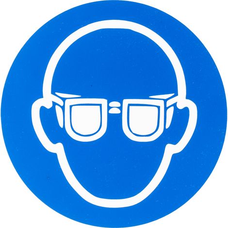 Panneau obligation, avec pictogramme : Lunettes de sécurité obligatoires , en Plastique ( Prix pour 1 )