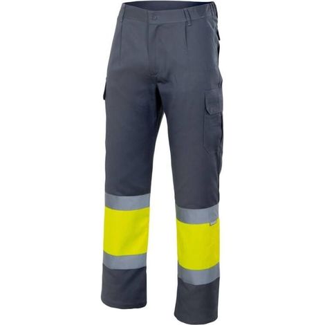 Pantalone bicolore alta visibilità VELILLA Grigio / Lime 4XL