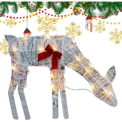 Renne De Noël pour Extérieur avec Lumières Décoration D'Exposition en Fer Décorations De Noël En Forme De Cerf Pour La , Les , La Maison, Le Patio, Le Jardin, Les Fêtes, Les Vacances (1/5)