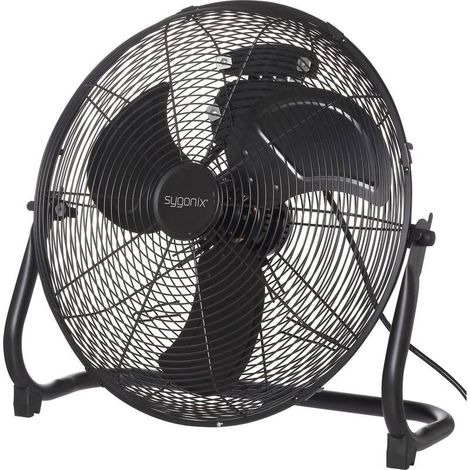 [GEBRAUCHT] B-Ware Sygonix Bodenventilator Ventilator schwarz schwenkbar 70W Ø505mm 3 Stufen (1/2)