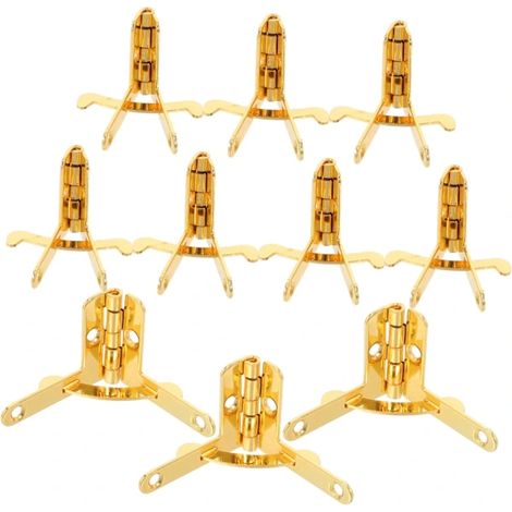 10 charnières pour boîtes à bijoux : petites charnières métalliques pliantes à 90 degrés pour accessoires de meubles de type coffre au trésor, utilisées dans l’assemblage d’armoires. (1/5)