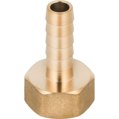 Solid Brass Hose End - Barbed Wire to BSP Connector - Pond Hose/Line Adapter (1/5)