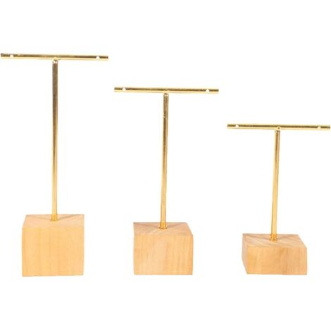 Set of 3 trendy T-shaped jewelry displays for earrings (1/5)
