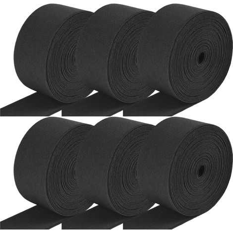 6 Meter lange, flache Gummibänder – Länge: 6 m – für Bastelarbeiten – 50 mm breit – Schwarz (1/5)