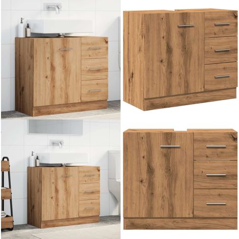 vidaXL Waschbeckenschrank Artisan-Eiche 63x30x54 cm Holzwerkstoff