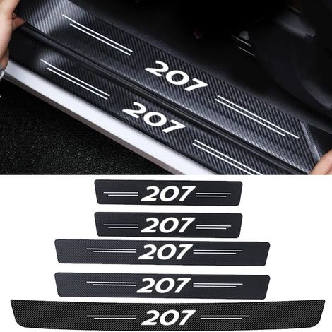 (5 autocollants blancs 207) Protections de seuil de porte pour Peugeot 207,308,206,407,307,3008,508,2008,107,5008 et 106 (accessoires inclus) (1/3)