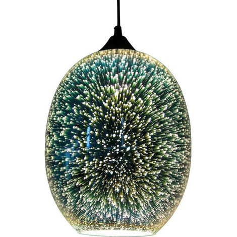 Gojoy – Plafonnier LED 3D en verre coloré – Éclairage créatif pour salon, restaurant, bar – Taille 22x32cm – Culot E27 – Hauteur réglable jusqu'à 1,2m - LED 3 D
