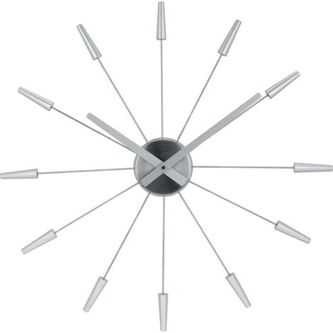 Horloge murale silencieuse en acier inoxydable au design original vintage 58 cm - PANGIVO