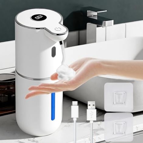 Automatischer Seifenspender Vicloon, 380 ml, Schaumseifenspender, USB-aufladbar, Wandmontage, für Badezimmer, mit Infrarotsensor, IP[YJD]-AquaForge (1/5)