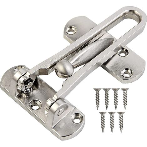 1 Pièce - Entrebâilleur De Porte - Verrou De Sécurité - Barre Battante Pour Entrée - Acier Haute Résistance - Installation Sans Perçage - Argent - 30x50mm
