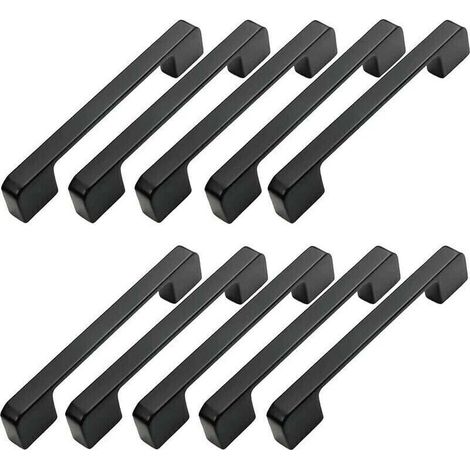 10pcs Poignée Meuble Entraxe 96mm-Poignée Porte Cuisine Noire Poignee Barre Meuble Poignee De Cuisine Noire 96mm-DOU