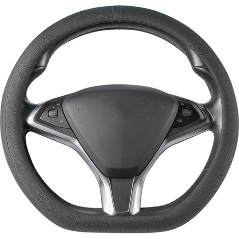 Housse de volant D-Forme Cuir Microfibre Antidérapant 37-38cm Noir (1/5)