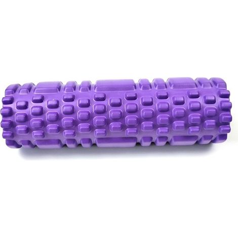 Rouleau de massage dorsal de 26 cm pour le dos, bloc de yoga, équipement d'exercice pour la maison, violet, 25,5 cm.