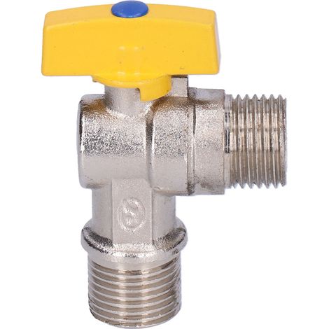 Vanne d'angle à spirale externe à 4 points pour gaz naturel, vanne d'angle à noyau à billes tout cuivre pour cuisinière à gaz (1/5)
