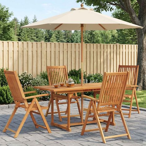 vidaXL Ensemble de salle à manger d'extérieur avec parasol 6 pc (1/5)
