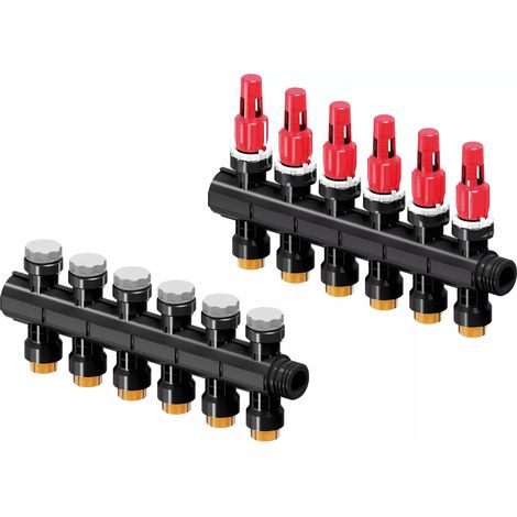 Uponor Vario PLUS Distribuidor con flujómetro FM 6X 3/4 Euro, 1030585