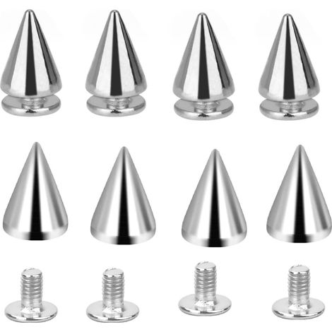 Rivet cône Clous,100 Pièces Rivets Punk,7 x 10 cm Rivet Cône Cuir Rivets Punk en Métal Bullet Stud Spike Pointes de cône Rivets à Vis,pour Sacs Bracelets en Cuir Chaussures Ceinture (1/5)