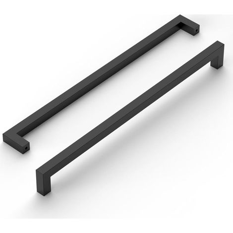 Lot de 5 Poignées de Meuble, Entraxe 320mm, Acier Inoxydable Noir, pour Placard, Tiroir et Armoire de Cuisine (1/5)