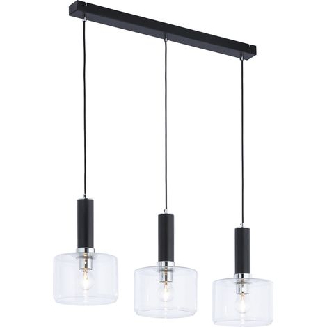 Lampada sospesa nera a barra 77cm 3xE27 VANES Jupiter