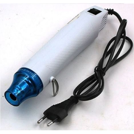 Pistolet à air chaud 300 W – Outil thermorétractable avec support pour gaufrage et séchage de peinture – Tension 220 V, couleur blanche (1/4)