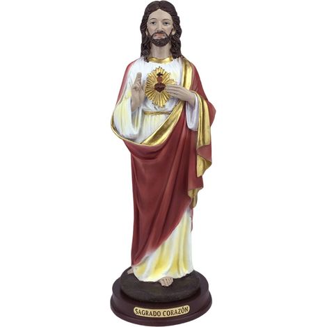 Statuina del Sacro Cuore in resina - NUOVA, stile religioso, ideale per decorare gli spazi