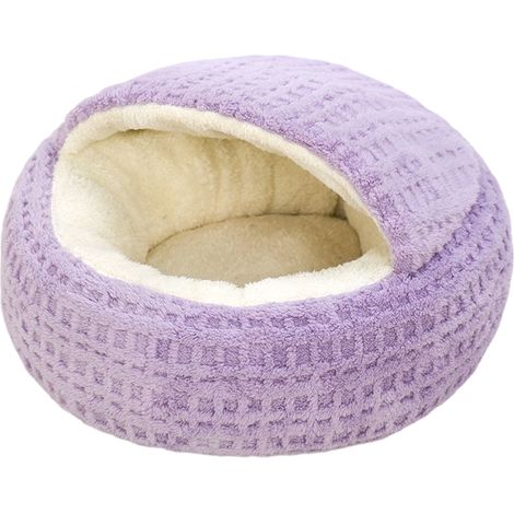 Nid Pour Chat - Forme De Coquille Semi-Enclos Avec Capuche - Antidérapant - Pour Chaton Chien Petit Race - Intérieur - Violet - 60 cm (1/5)