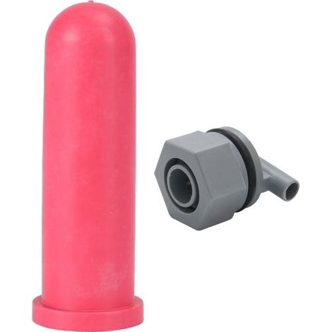1Set Tétine pour Seau à Lait avec Valve, Accessoire d'Alimentation pour Veaux et Animaux de Ferme (MP76+MP76A) (1/5)