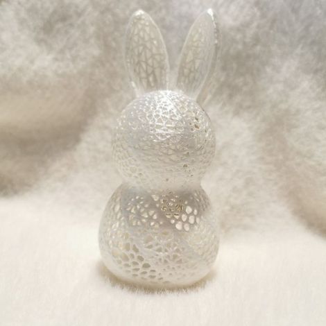 Abat-jour lapin de Pâques ajouré, abat-jour lapin ajouré imprimé en 3D, décoration de fête lapin, statuette de lapin de Pâques