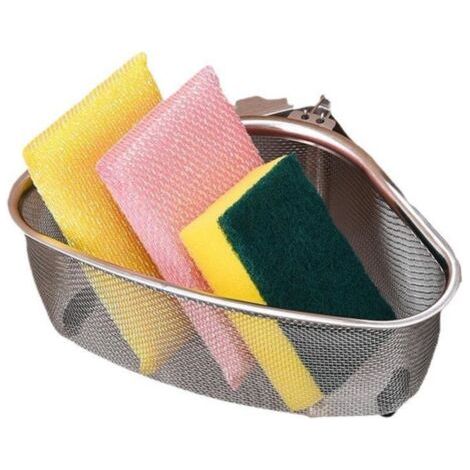 Crépine d'évier de cuisine triangulaire, crépine d'évier d'angle, panier de vidange d'évier multi-usages, passoire alimentaire en acier inoxydable pour déchets de cuisine (1/3)
